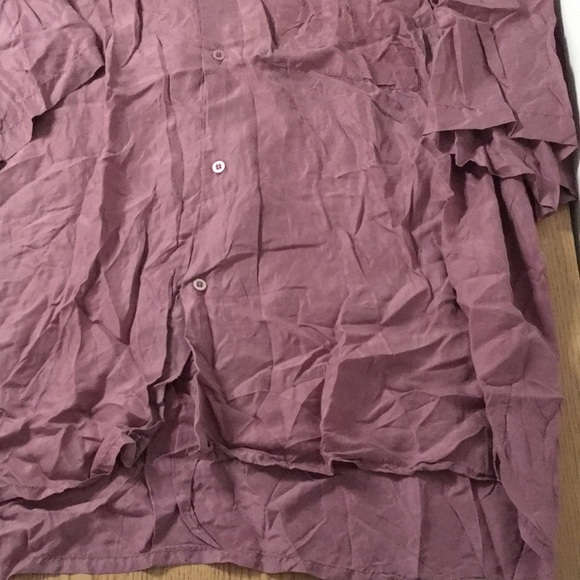 Mens 100% Silk Button-Up Shirt Mauve Size XLarge - Picture 3 of 6